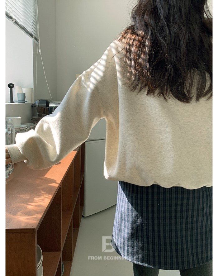 [PRE-ORDER] Authentic Korean Loose Shoulder Half-Zip Sweatshirt (Autumn 2025)