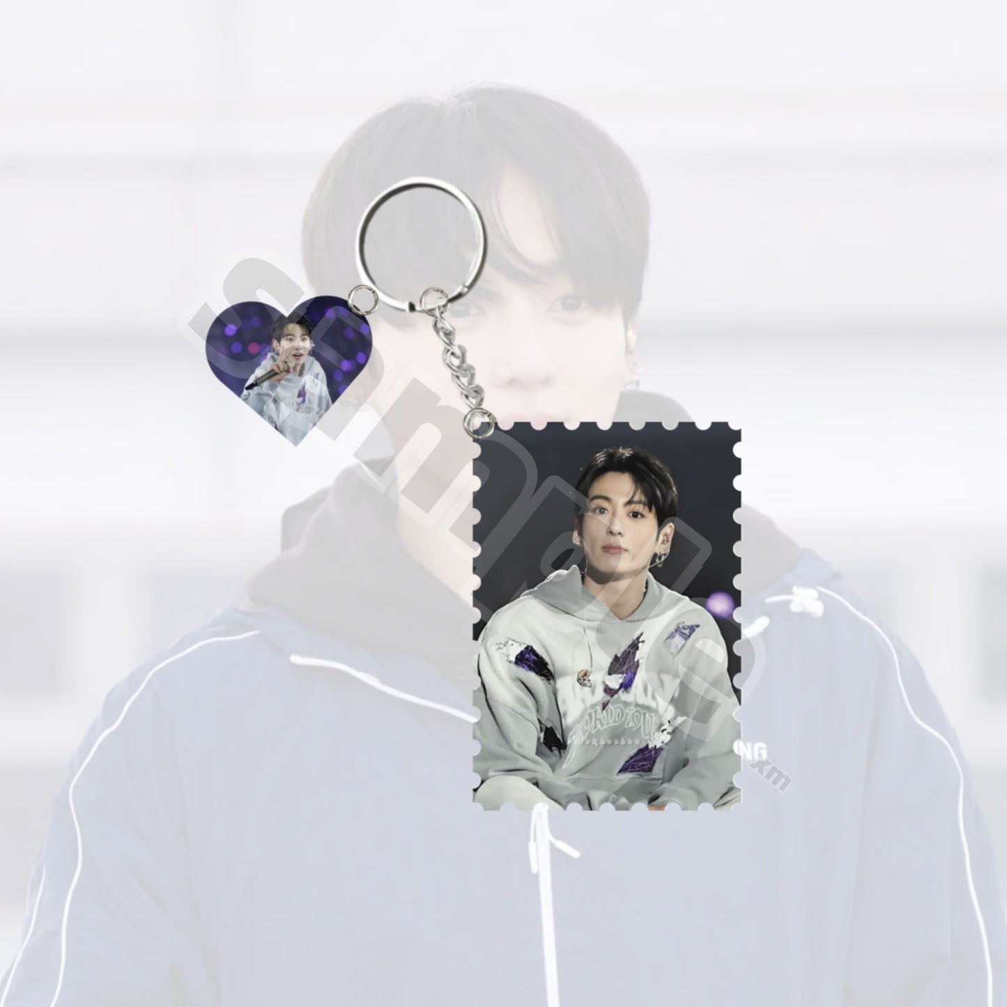 [Në Gjendje] Jungkook Acrylic Keyring | HD Photo + Heart Charm