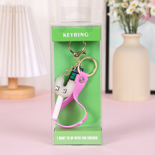 [Në Gjendje] New Jeans 3D Soft Rubber Lightstick Keyrings