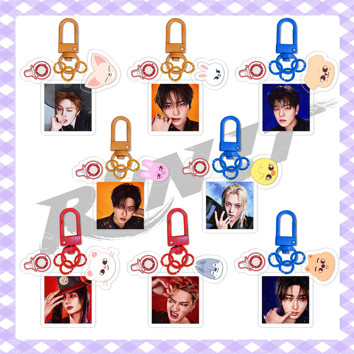 [Në Gjendje] Stray Kids 'Run It' Acrylic Keyring | HD Photo + Charm