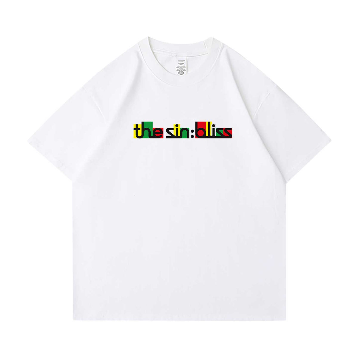 White short sleeve the sin:bliss t-shirt