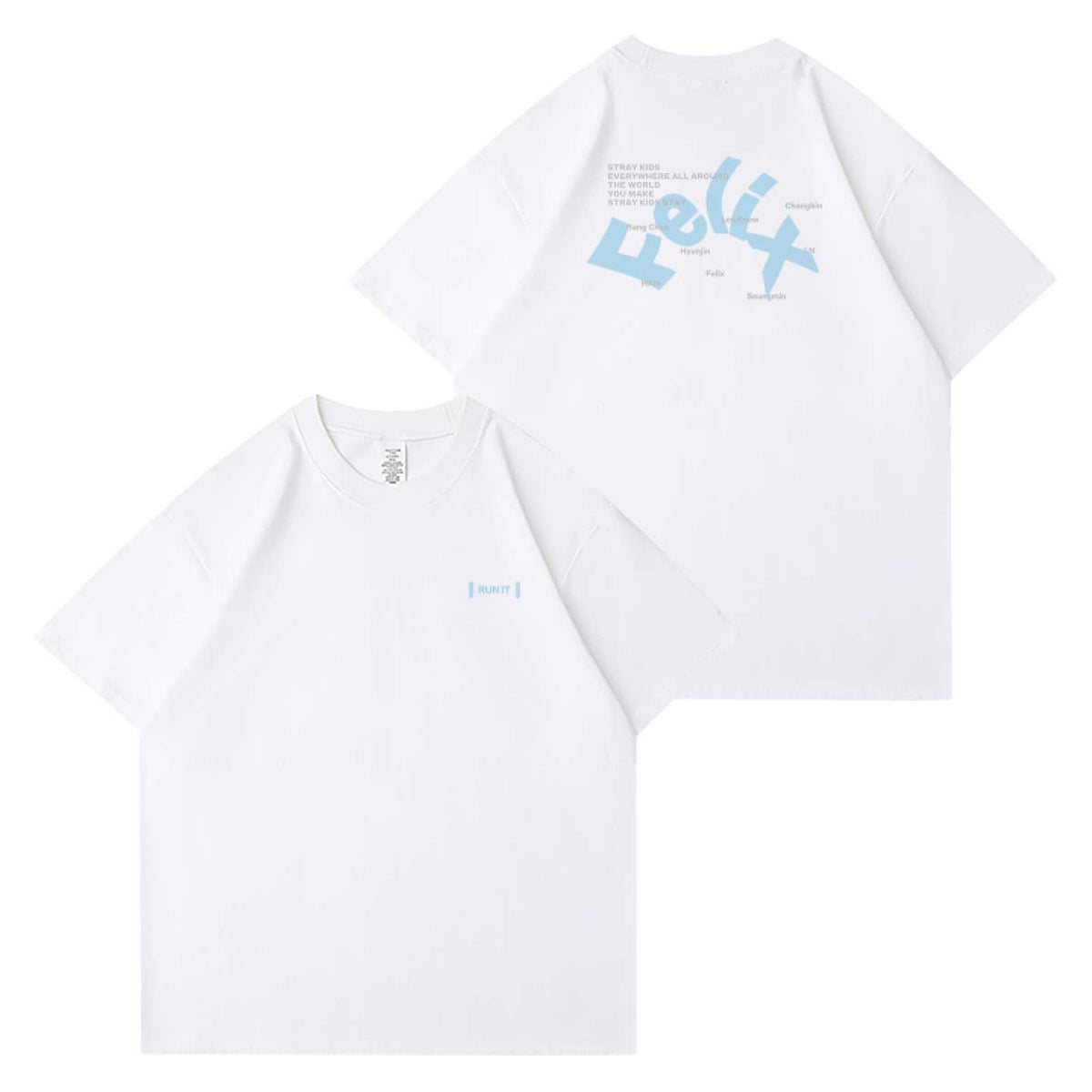 Stray Kids RUN IT tour t-shirt Felix white