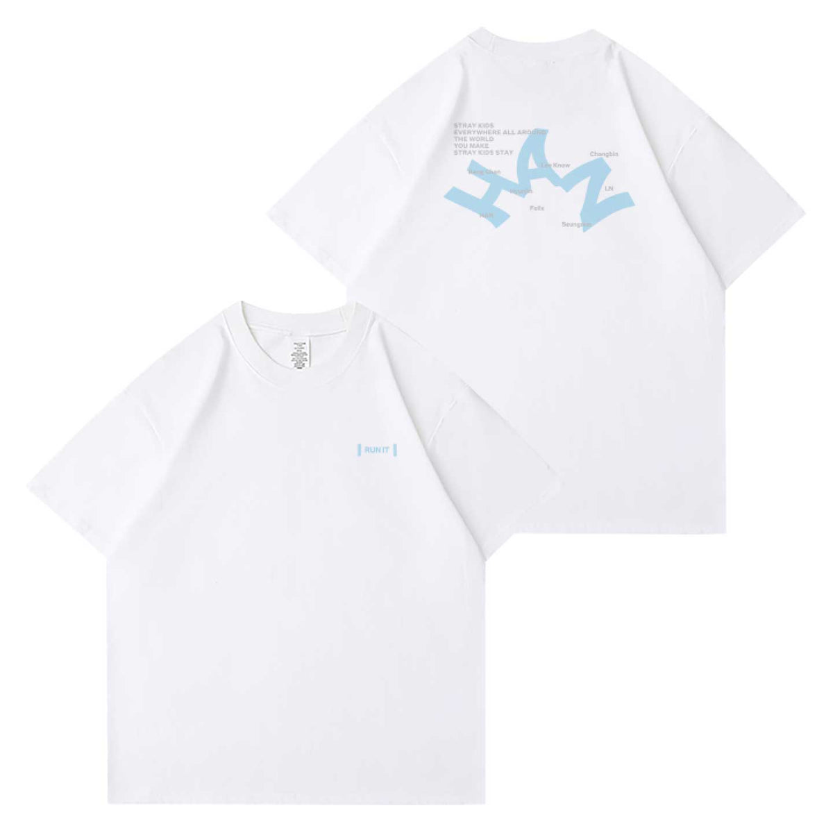 Stray Kids RUN IT tour t-shirt Han white