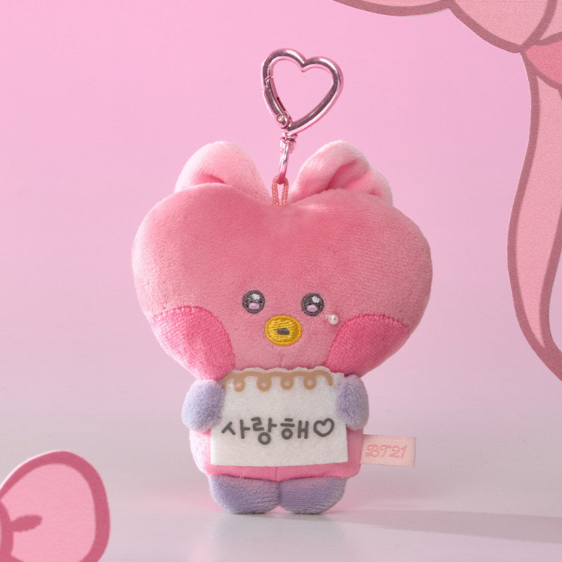 [Në Gjendje] BT21 MININI "I LOVE YOU" Message Plush Keyring