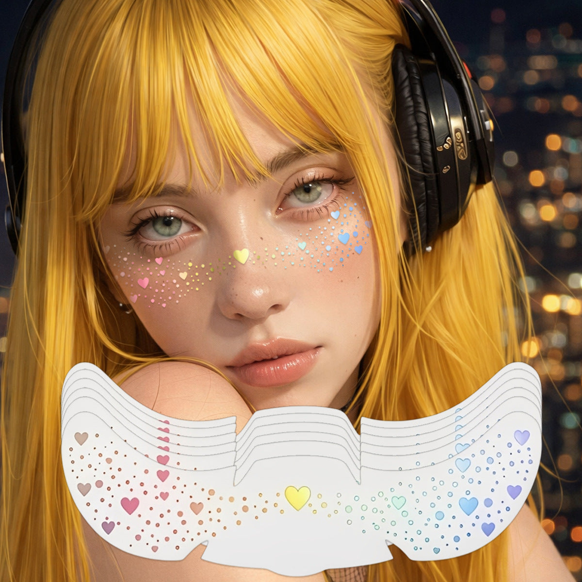 [Në Gjendje] Face Sticky Glitter Stickers | Concert & Party