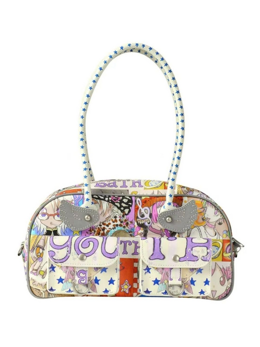 [PRE-ORDER] Korean Youthbath x Oliwa Y2K Wings Printed Boston Bag (Spring 2025)