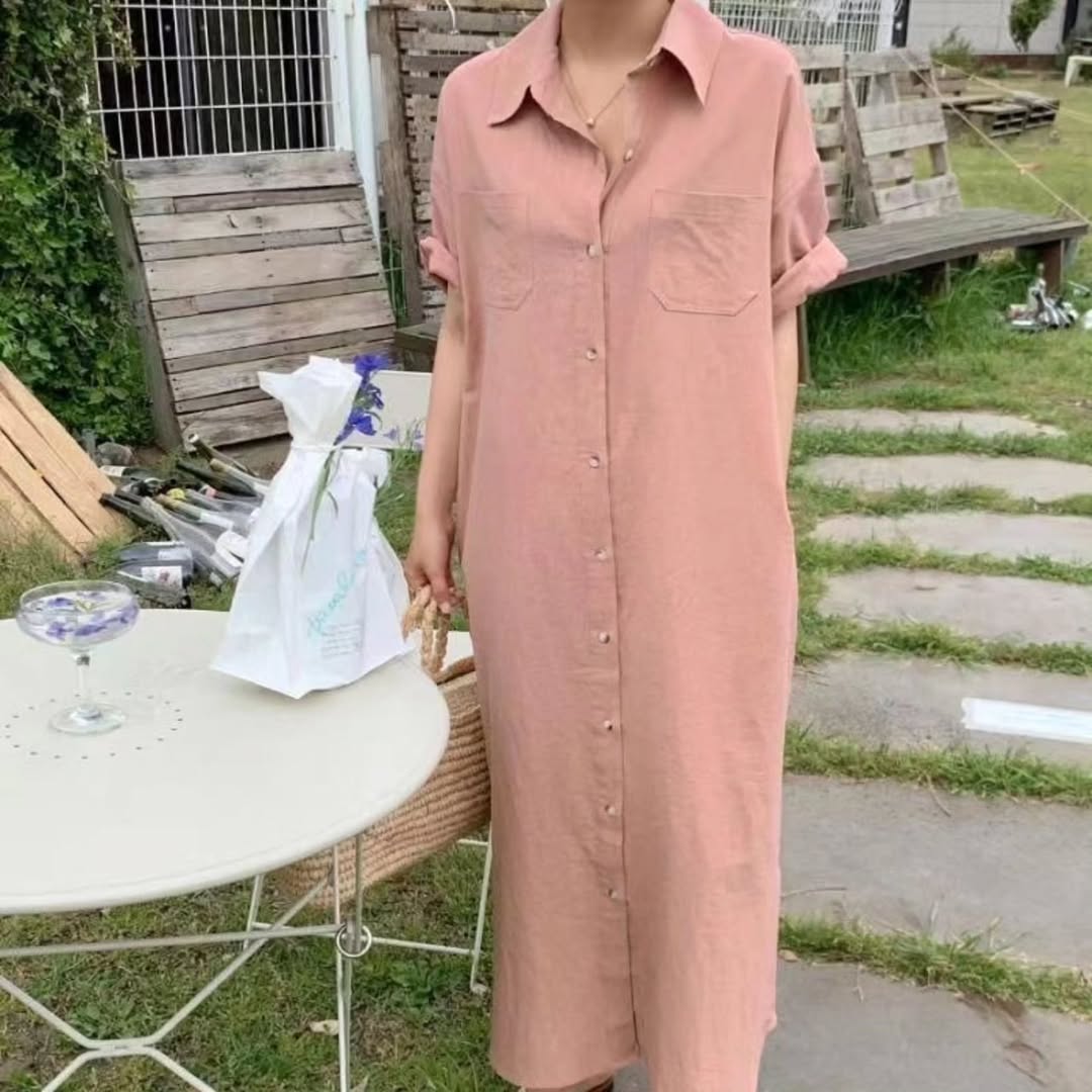 [PRE-ORDER] Cotton & Linen Shirt Dress – Summer Edition
