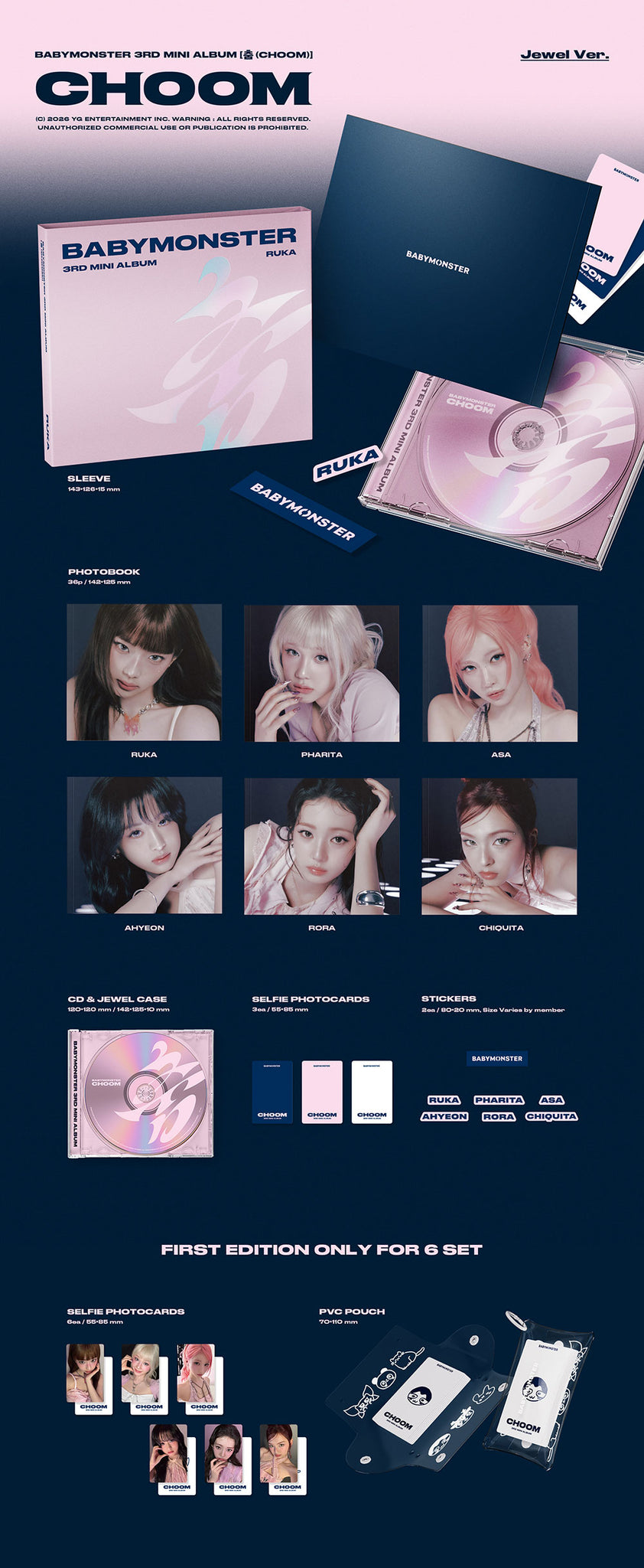 BABYMONSTER CHOOM Jewel Ver. member covers