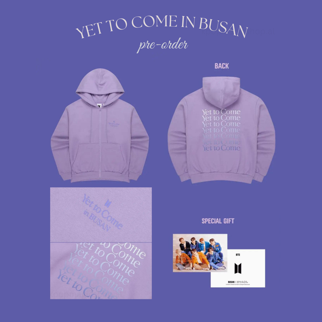 [PRE-ORDER] BTS Yet To Come in Busan Zip-Up Hoodie (Lavender)
