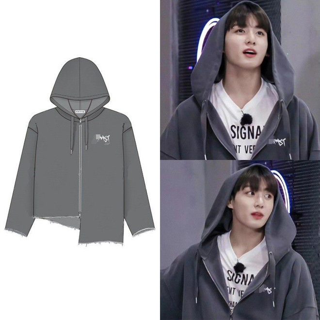[PRE-ORDER] BTS JUNGKOOK ARMYST ZIP-UP HOODIE (Grey)