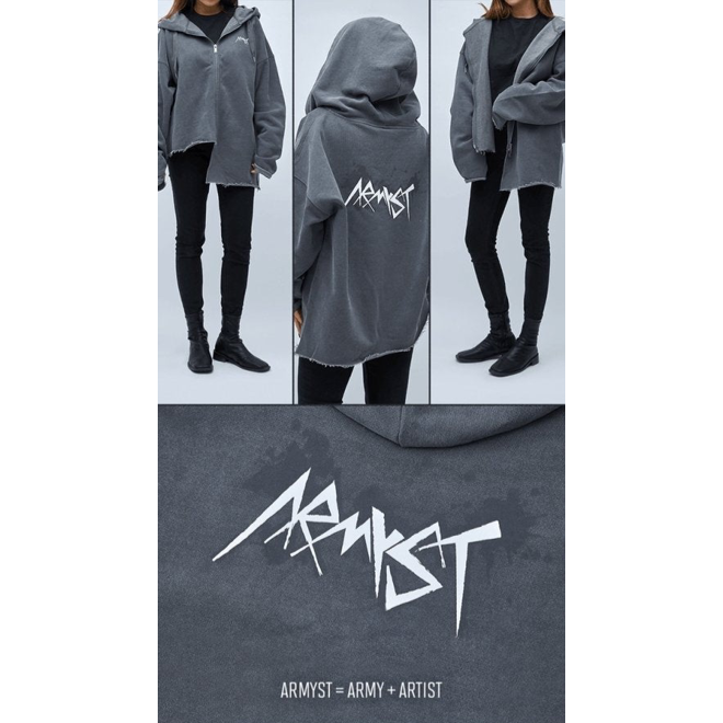 [PRE-ORDER] BTS JUNGKOOK ARMYST ZIP-UP HOODIE (Grey)
