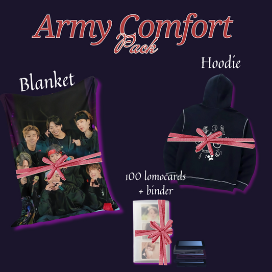 [PRE-ORDER] BTS Army Comfort Pack (Blanket / PTD Hoodie / 100 HD surprise lomocards + Binder)
