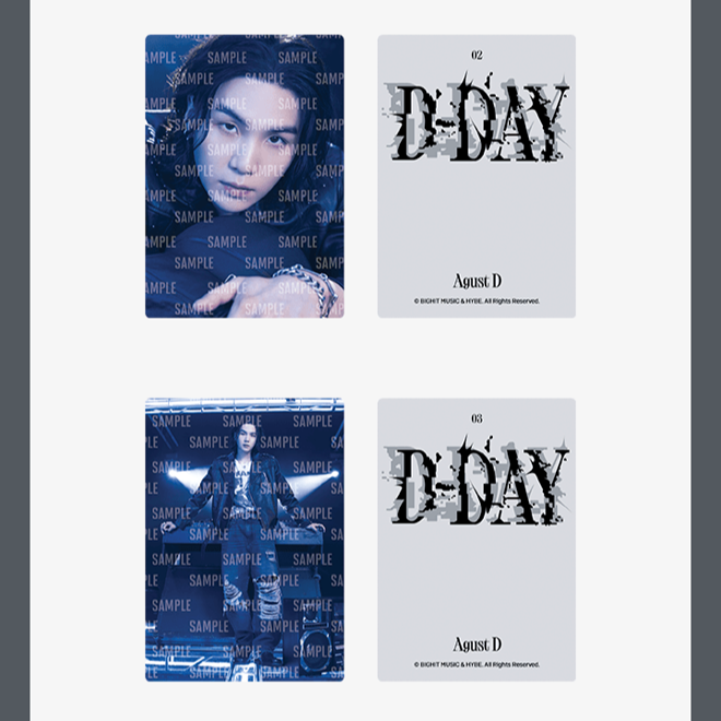 [PRE-ORDER] BTS OFFICIAL Agust D Tour ‘D-DAY’ Photocards (Agust D ver.)