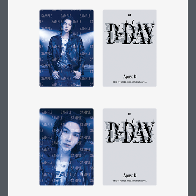 [PRE-ORDER] BTS OFFICIAL Agust D Tour ‘D-DAY’ Photocards (Agust D ver.)
