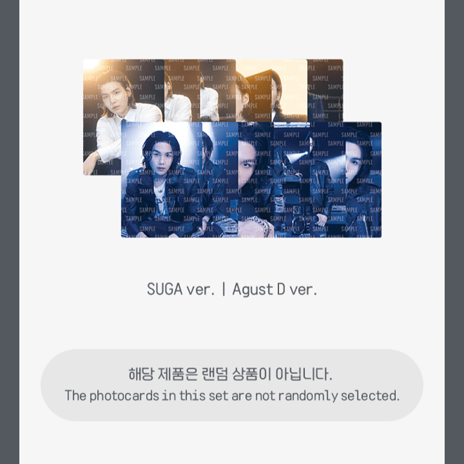 [PRE-ORDER] BTS OFFICIAL Agust D Tour ‘D-DAY’ Photocards (Agust D ver.)