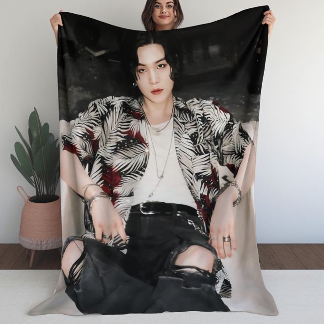 [PRE-ORDER] BTS Yoongi Customized Blanket (Batanije e personalizuar)
