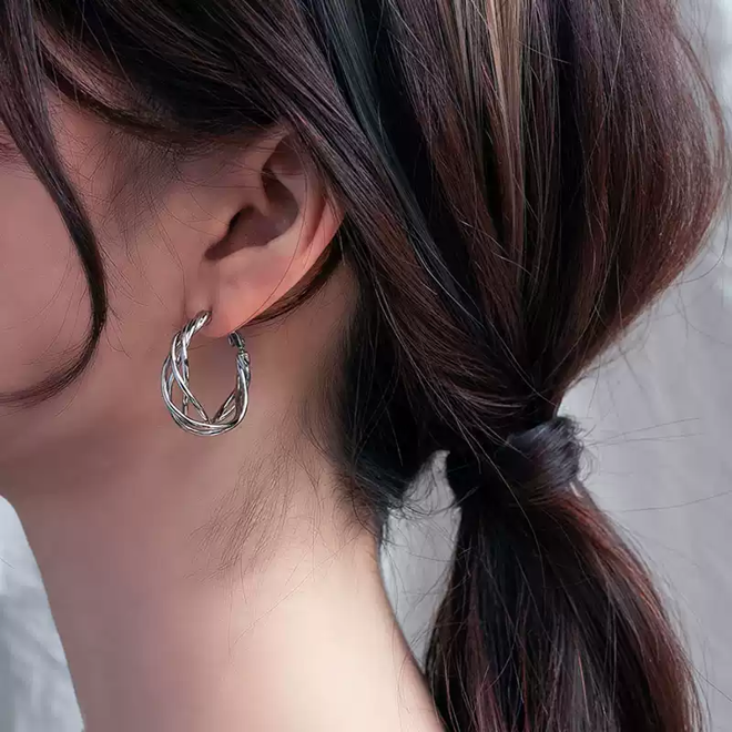 [PRE-ORDER] BTS Jimin same earrings multi-line winding braided earrings