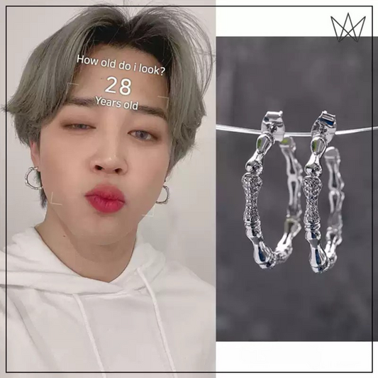 [PRE-ORDER] BTS Jimin large hoop earrings (silver pair)