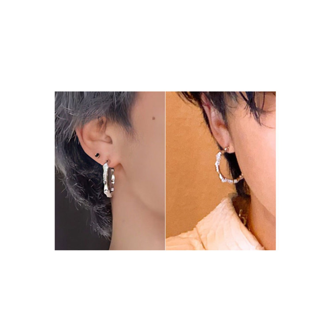 [PRE-ORDER] BTS Jimin large hoop earrings (silver pair)