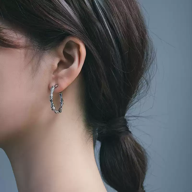 [PRE-ORDER] BTS Jimin large hoop earrings (silver pair)