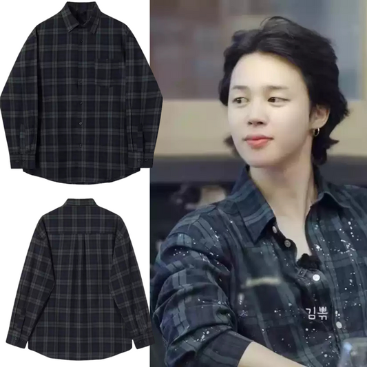 [PRE-ORDER] BTS JIMIN 'Are You Sure' Unofficial Plaid Shirt