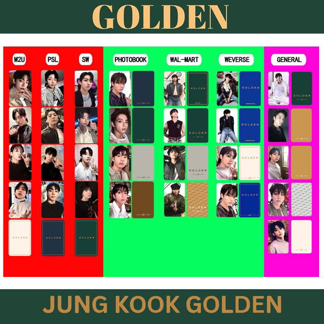 [PRE-ORDER] BTS JUNGKOOK 'Golden' (pack of 4) unofficial photocards