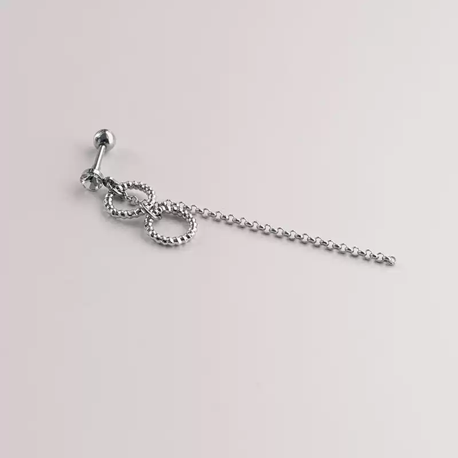 [PRE-ORDER] ATEEZ group Kim Hongjoong same style double ring chain earring