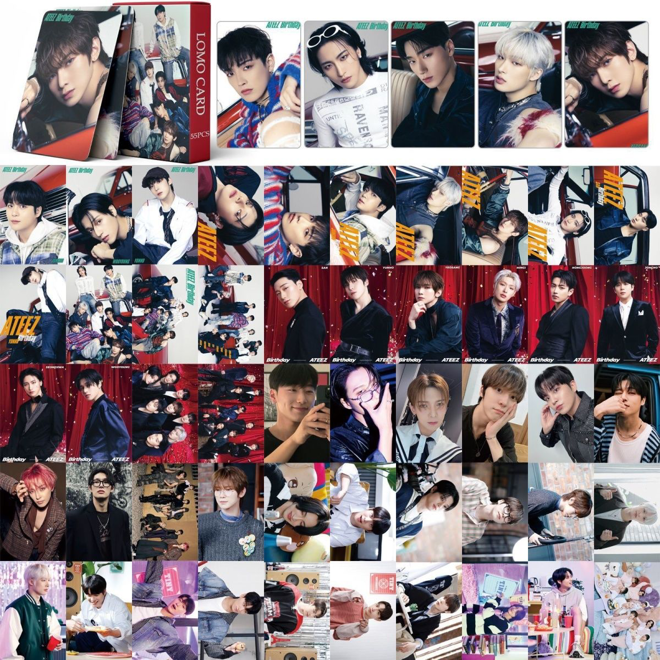 [PRE-ORDER] Ateez Birthday lomocards (55pcs)