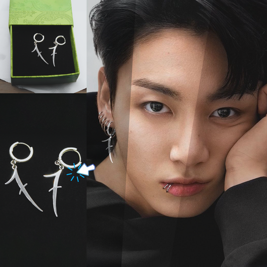 BTS Jungkook '7' tattoo Earrings (Stainless Steel)