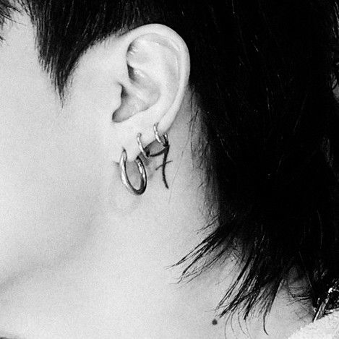 BTS Jungkook '7' tattoo Earrings (Stainless Steel)