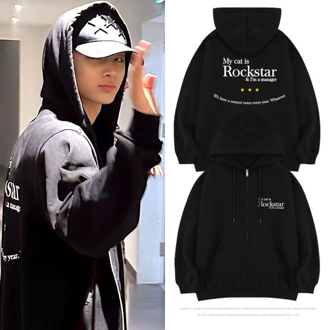 [PRE-ORDER] Enhypen zip-up hoodie 'My Cat Is Rockstar'