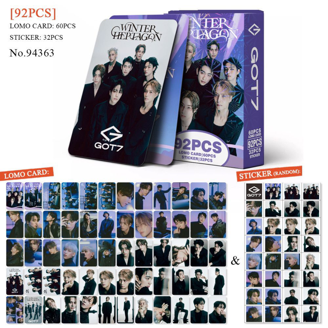 [PRE-ORDER] GOT7 WINTER HEPTAGON lomocards (92pcs)