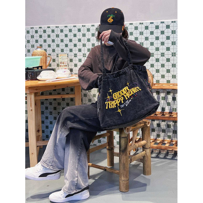 [PRE-ORDER] Retro raw denim canvas bag