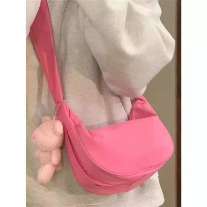 [PRE-ORDER] Hot Pink Canvas Dumpling Bag