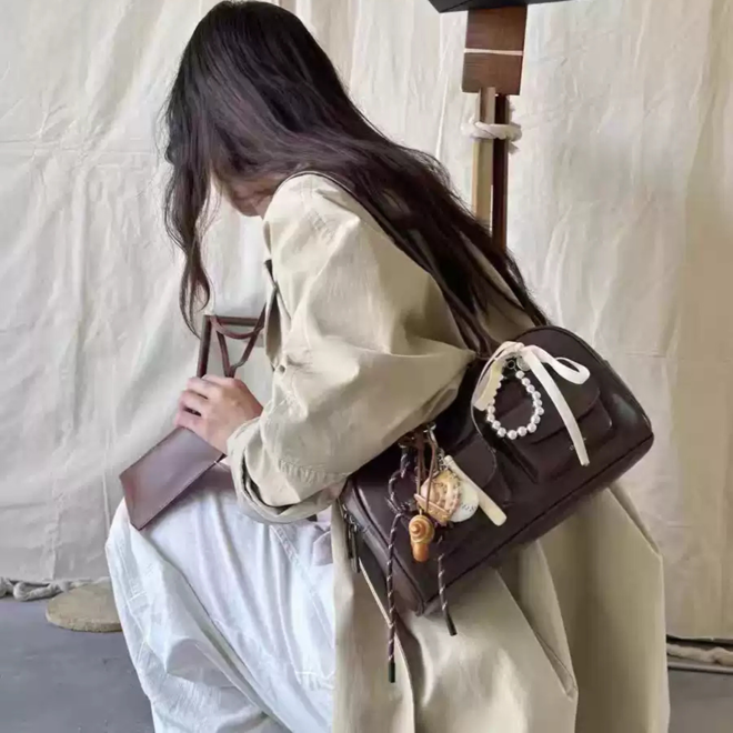 Korean Style Boston Bag BLACK