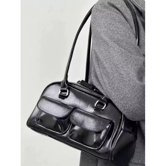Korean Style Boston Bag BLACK