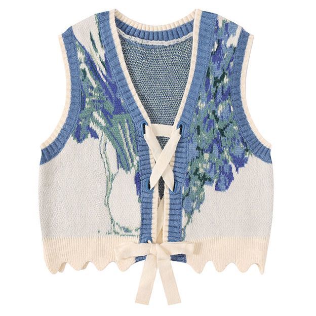 [PRE-ORDER] Knitted Vintage Sleeveless Cardigan
