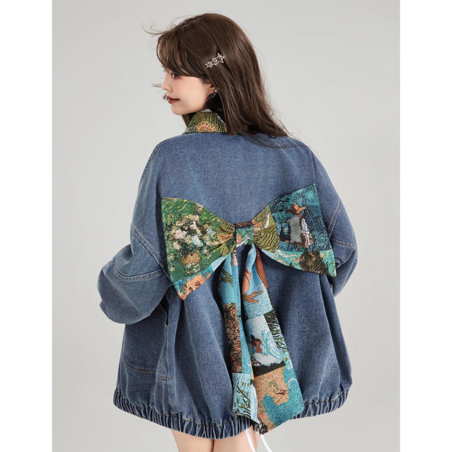 [PRE-ORDER] Korean style artsy jean jacket