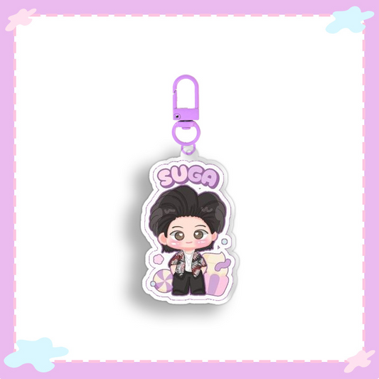 [Në Gjendje] BTS SUGA Cute Illustrated Acrylic Keyring