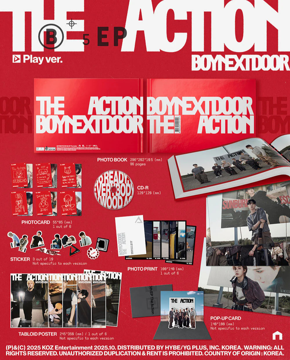 [On The Way] BOYNEXTDOOR [The Action] NO CD ❌
