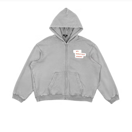 [PRE-ORDER] BTS ARIRANG World Tour US Exclusive Zip-Up Hoodie | Gray