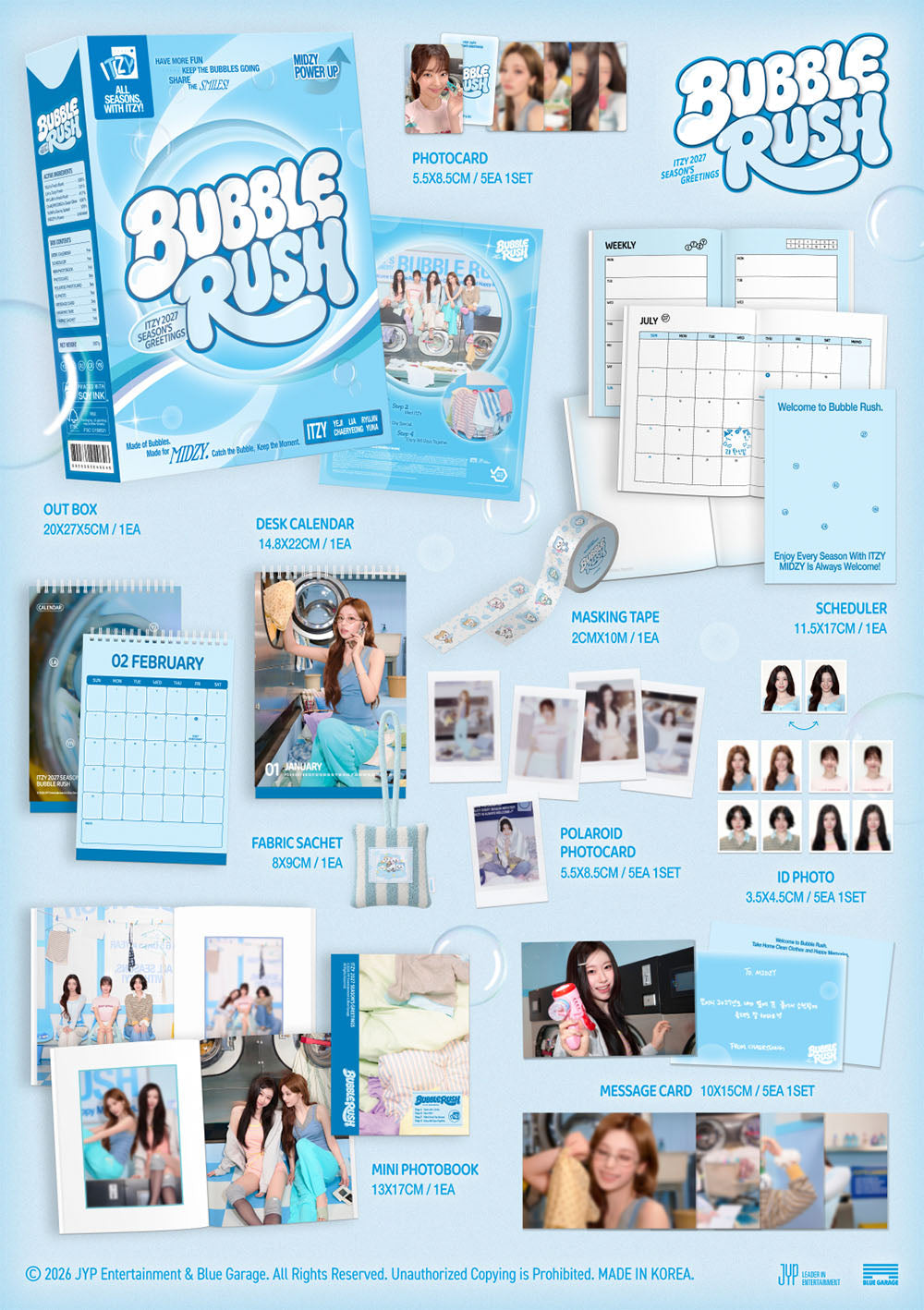 ITZY Season's Greetings 2027 BUBBLE RUSH inclusions