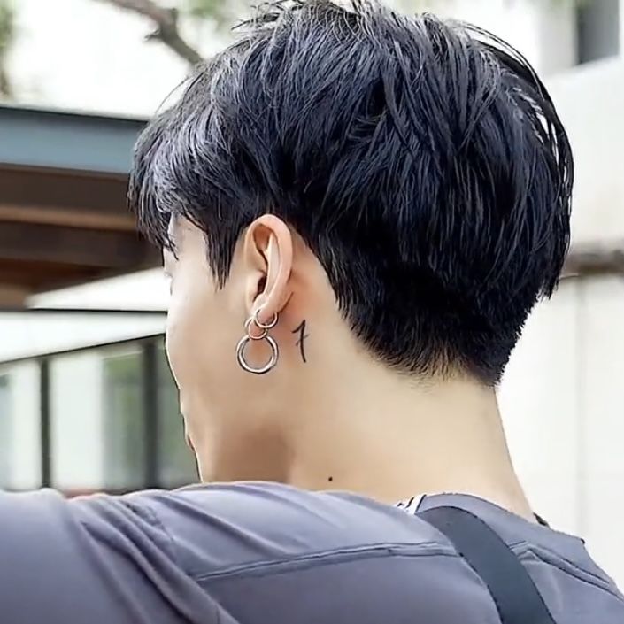 BTS Jungkook '7' tattoo Earrings (Stainless Steel)