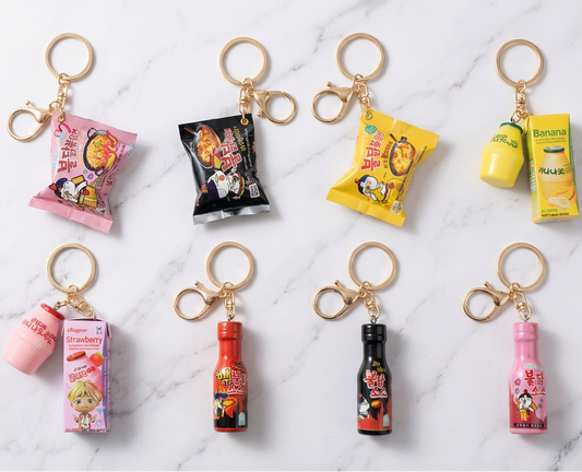 [Në Gjendje] Korean Milk, Sauce & Noodle Miniature Keychain Set | Bag Charm