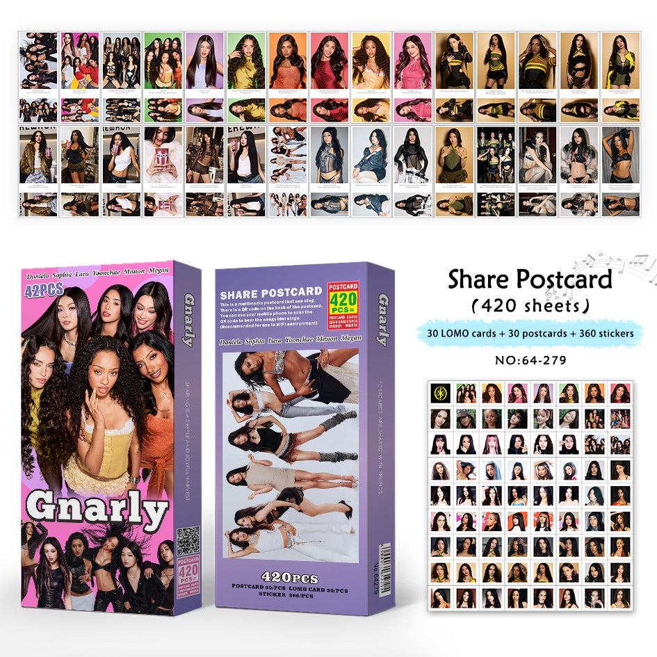 [Në Gjendje] KATSEYE Mega Pack | 420 Sheets – Lomocards + Postcards + Stickers