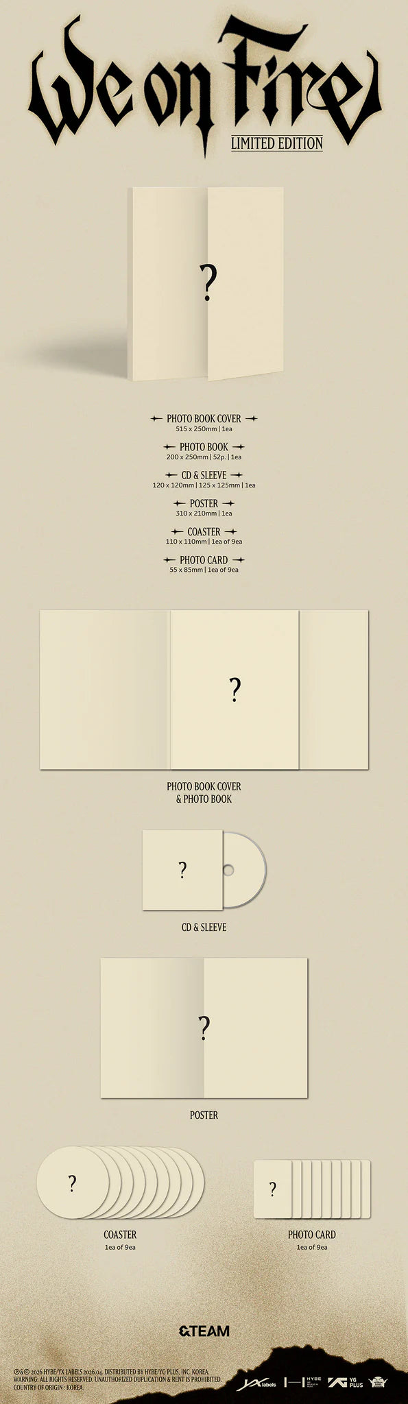 [On The Way] &TEAM 'We on Fire' (Limited Edition) NO CD ❌