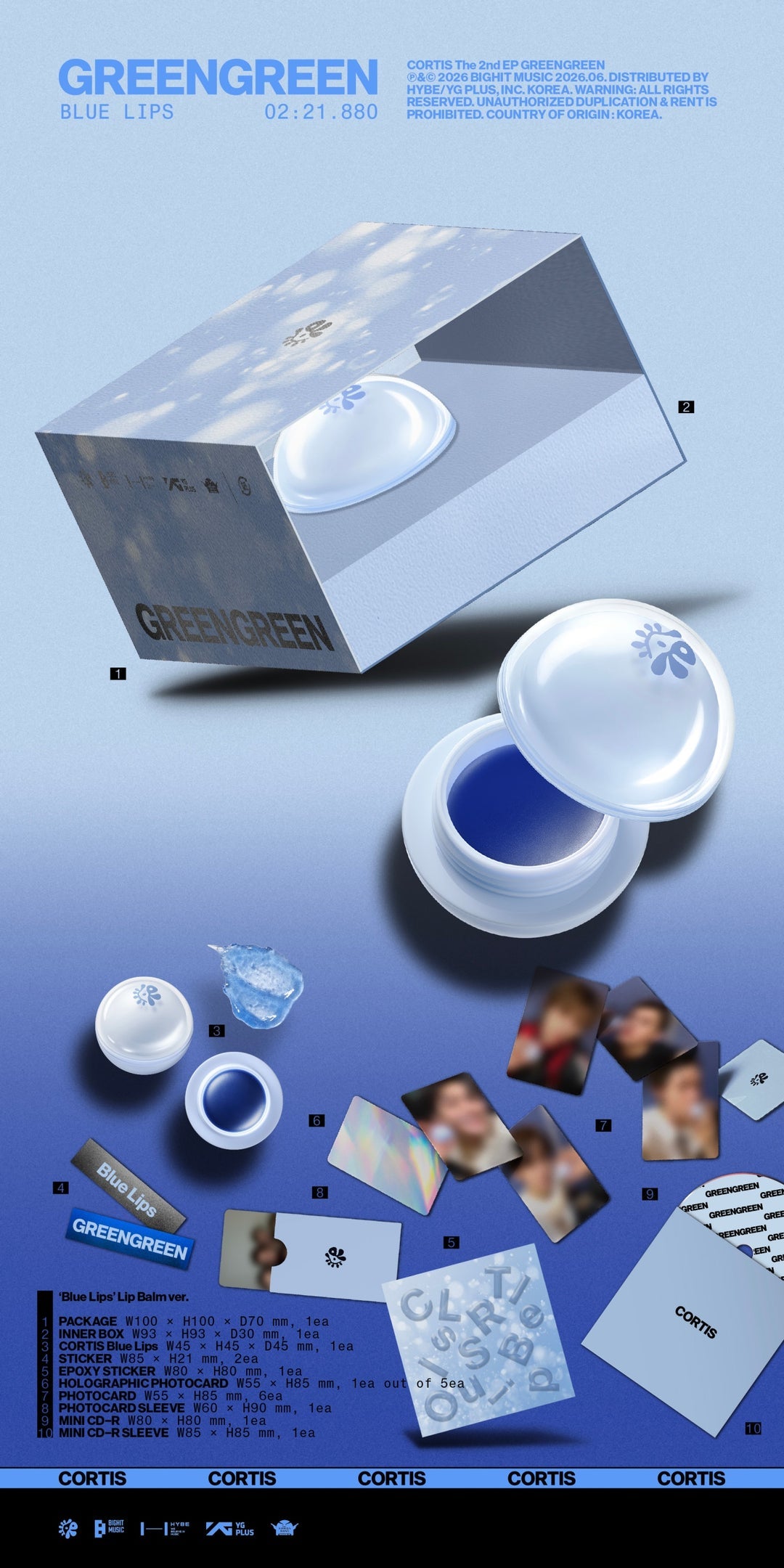 [PRE-ORDER] CORTIS - [GREENGREEN] 2nd EP Album BLUE LIPS' LIP BALM Version