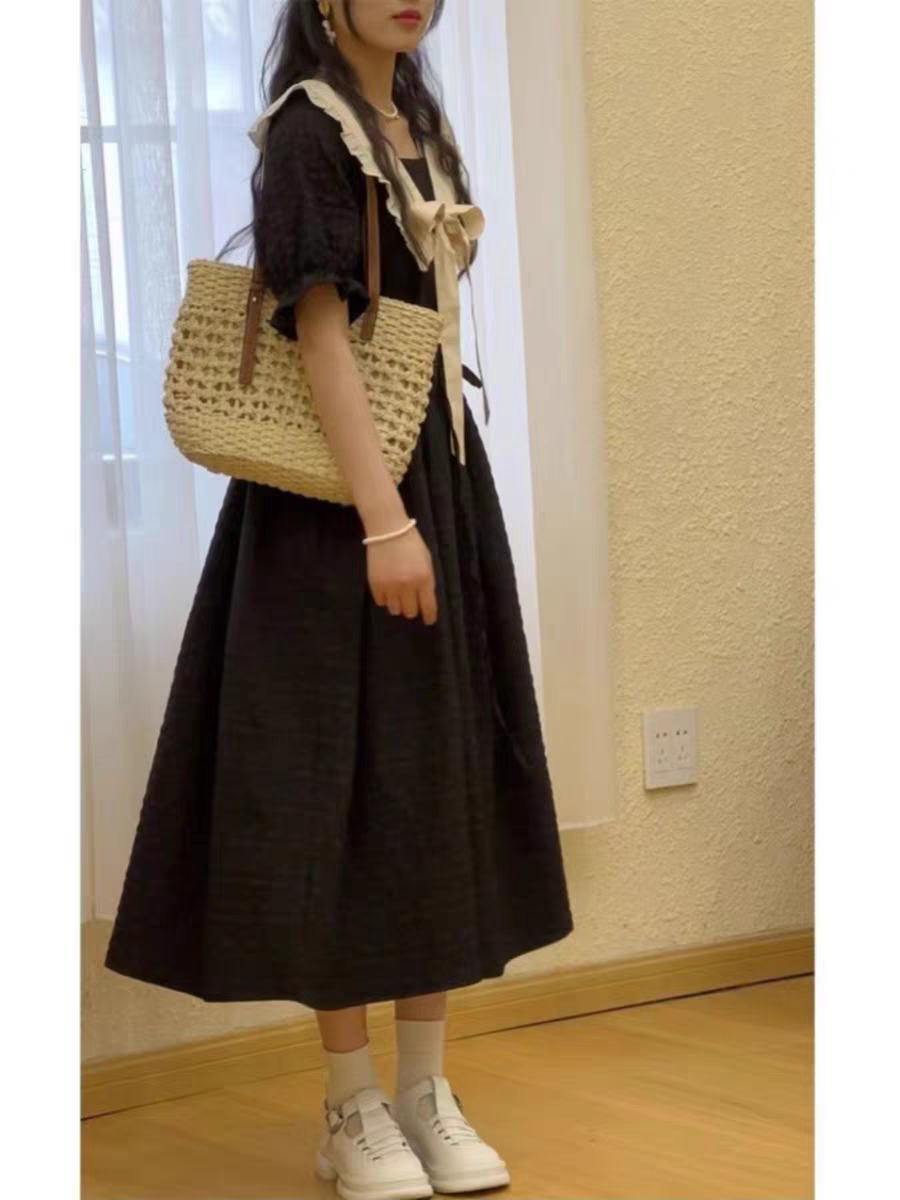 [PRE-ORDER] Korean Style French Jacquard Doll Collar Dress 🇰🇷