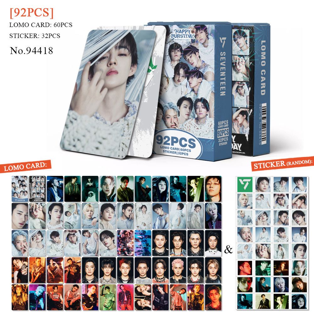 [PRE-ORDER] SEVENTEEN 'Happy Burstday' lomocards (92pcs)