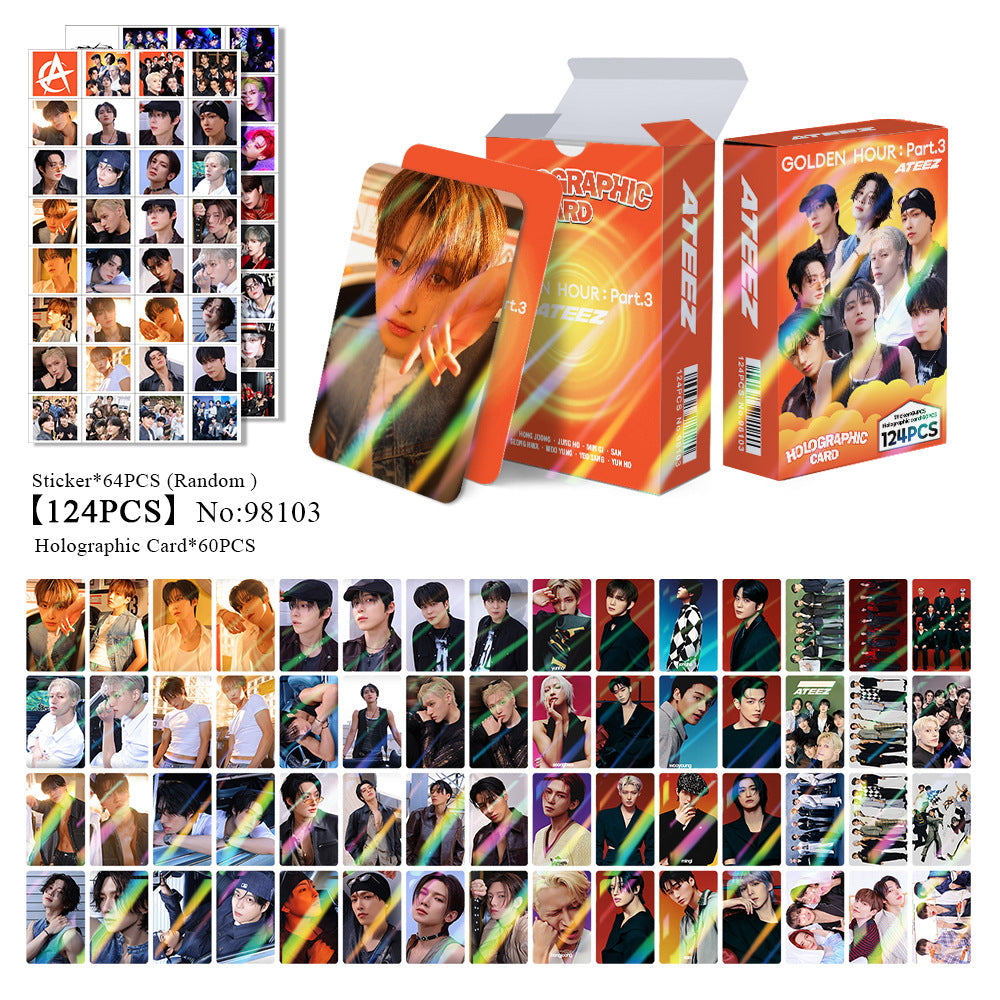 [Në Gjendje] ATEEZ 'Golden Hour pt.3' holographic lomocards (124pcs)